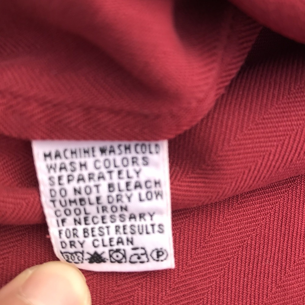 Tommy Bahama Mens Large Rose Red Button Up Shirt Long Sleeve Pocket 100% Silk - Picture 8 of 16